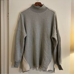 We The Free Free People Wonderful Pullover Sweatshirt Grey Heather NWT Small